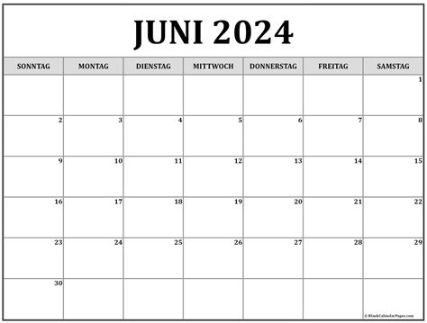 kalender juni 2024 zum drucken