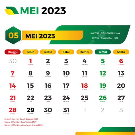 kalender mei 2023 indonesia lengkap