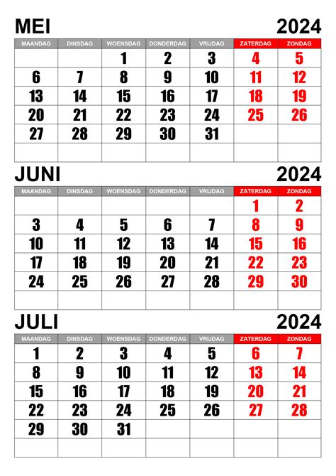 kalender mei dan juni 2024