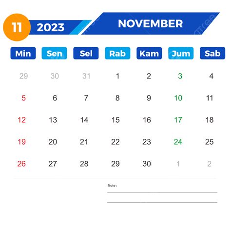 kalender november 2023 dan tanggal merah