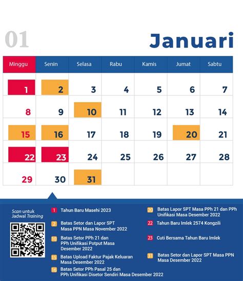 kalender pajak januari 2023