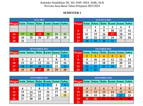 kalender pendidikan 2024 jawa barat