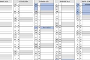 kalender schooljaar 2023 en 2024