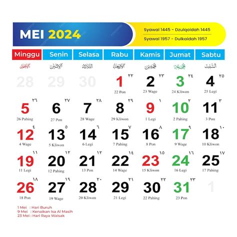 kalender tgl merah mei 2024