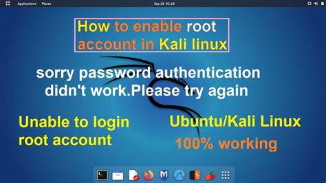 kali linux sudo password doesn't work