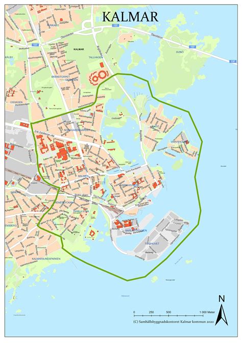 Kalmar Karta över Staden Sverige Stadskarta Geografi Plats