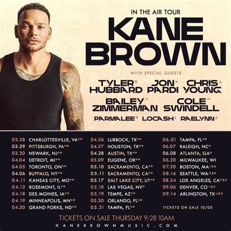 kane brown tour setlist