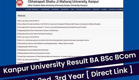 Kanpur University Result 2018 CSJM BA, BSC, MA, MSC