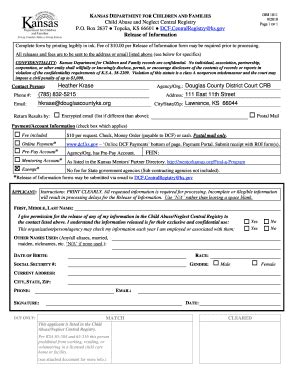 kansas dcf forms and applications
