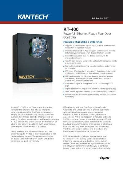 kantech kt-400 pdf