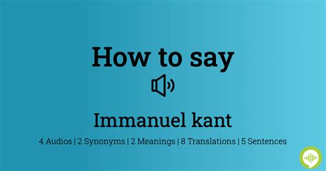 kantianism pronunciation