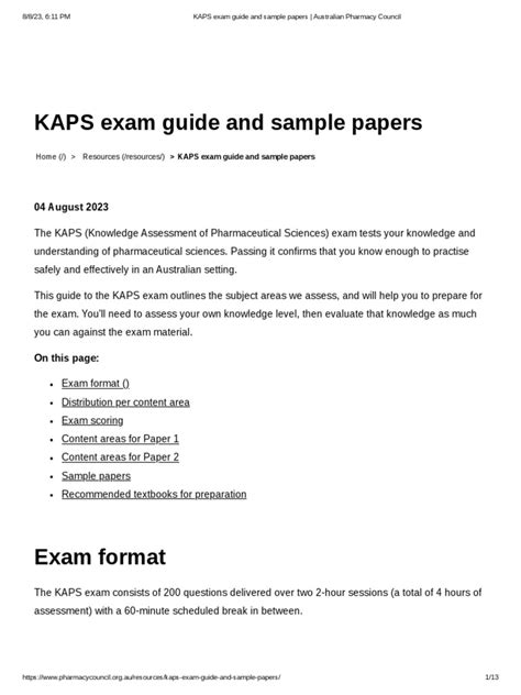 Kaps Exam Online