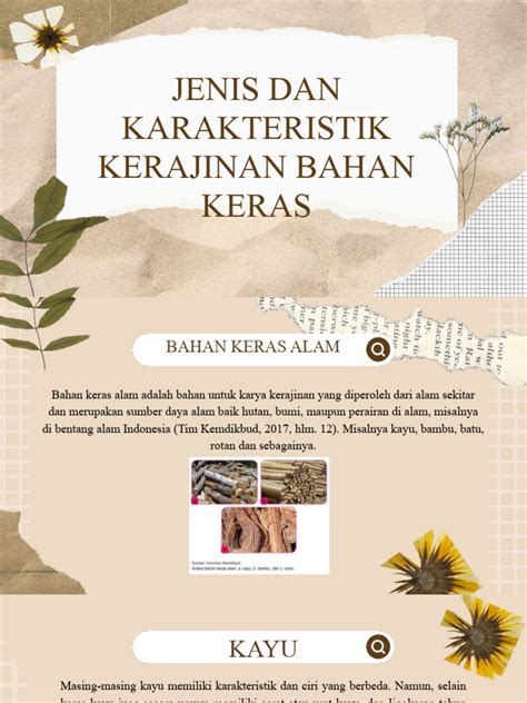 Karakteristik Kerajinan Bahan Keras