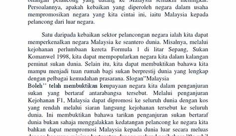 Karangan Industri Pelancongan Banyak Mendatangkan Faedah Kepada Negara