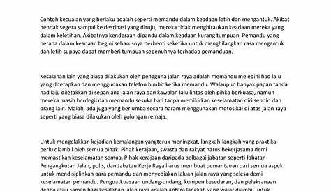 contoh Karangan Kemalangan Jalan RAYA - KARANGAN KEMALANGAN JALAN RAYA