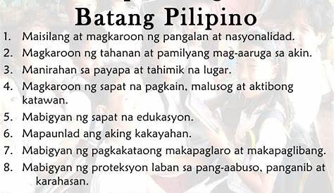 KARAPATAN NG BATANG PILIPINO - YouTube