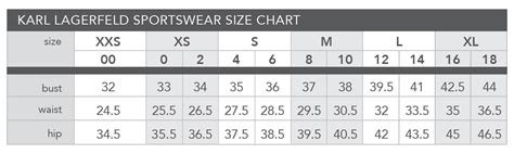 karl lagerfeld sneakers size chart