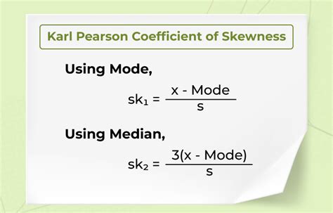 karl pearson coefficient of skewness formula