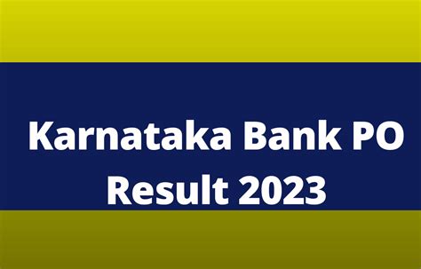 karnataka bank result 2023