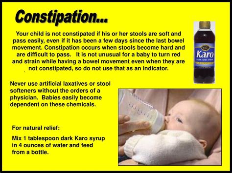 karo syrup and constipation in babies