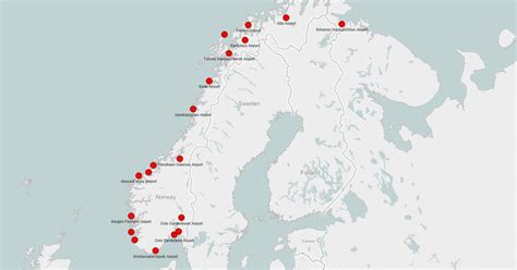 kart over flyplasser i norge