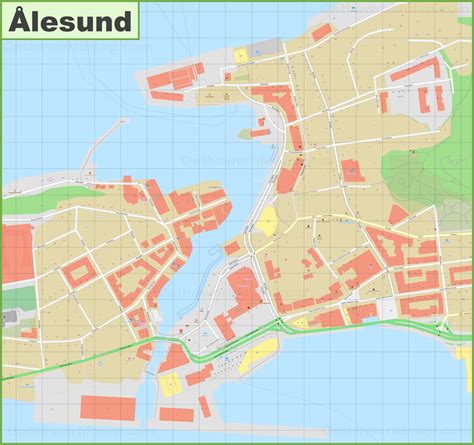 Карта Олесунна Map of Alesund