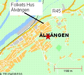 Stadskarta över Älvängen Handritade stadskartor och posters