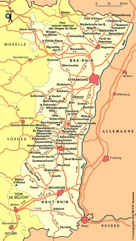 Karta över Alsace Karta 2020