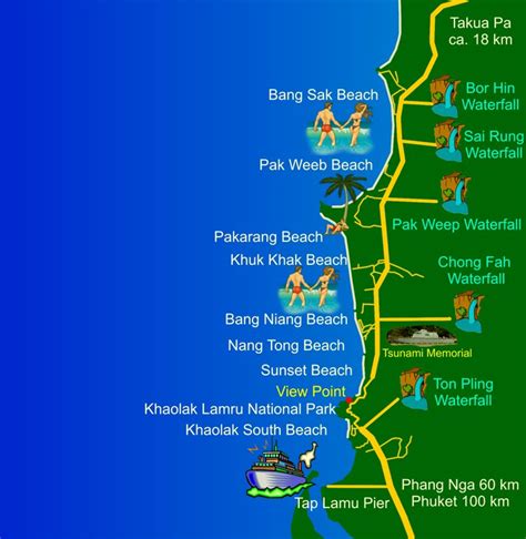 Map Of Khao Lak Thailand Islands With Names
