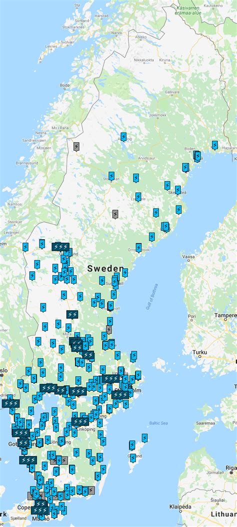 Karta Laddstationer Sverige Europa Karta