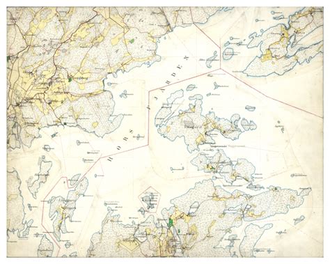 Historisk karta över norra Muskö och Vitsgarn, år 1901