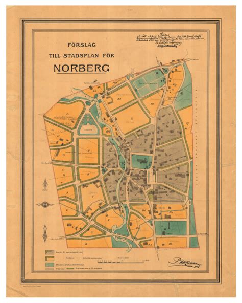 Historisk karta över Norberg, år 1911. Historiehemmet.se