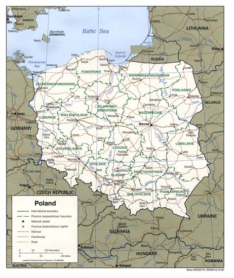 Polen Karta Med Städer Karta