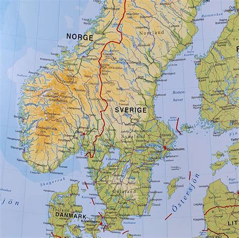 Karta över järnvägarna i Sverige, och Dannmark 1904. Railwaymap