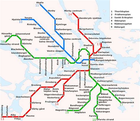 Karta över Tunnelbanelinjer Stockholm Karta 2020