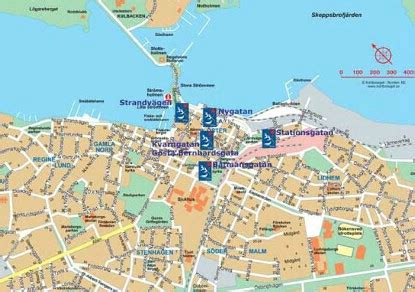 Västervik karta (blueprint) Poster/Tavlor/Kort
