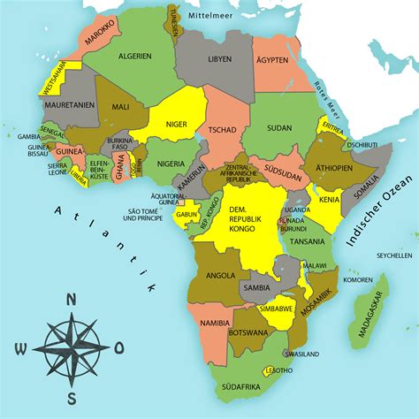 Politische Landkarte Afrika Oktober 2013