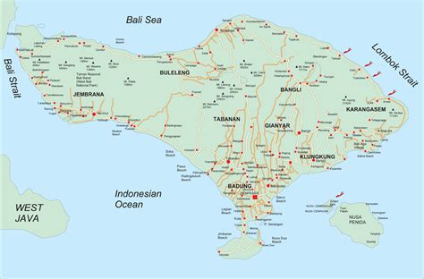 Map of Bali (Indonesia) Bali, Peta, Bali indonesia