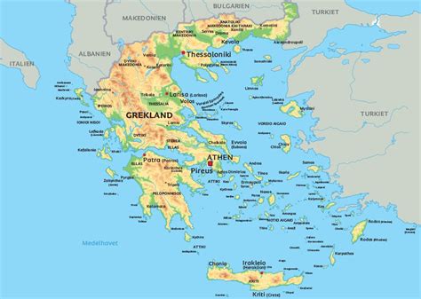 Grekland karta Se de största städerna i Grekland på karta Aten