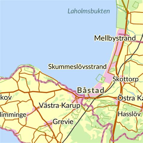 Båstads kommun karta över befolkningstäthet Sarasas Maps