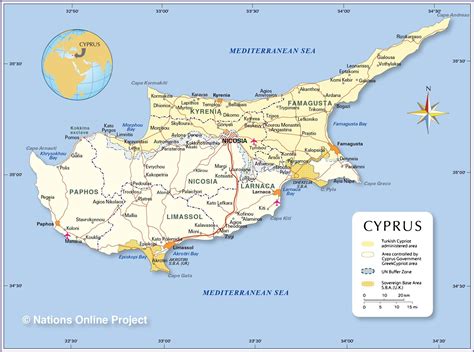Chypre Capitale La Carte Capitale De Chypre De La Carte à Carte