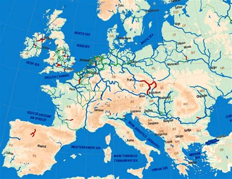 European major Rivers & their drainage basins Vivid Maps