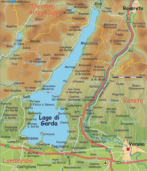 Landkarte Vom Gardasee Deutschlandkarte 2023