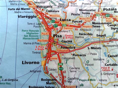 Large detailed map of Pisa