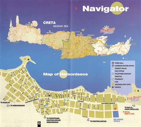 Map & directions Central Hotel Hersonissos Crete Greece Book Online