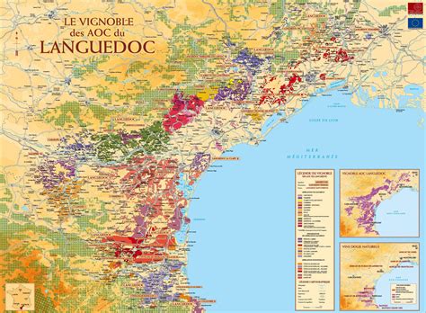 Map of Languedoc Roussillon (State / Section in France) WeltAtlas.de