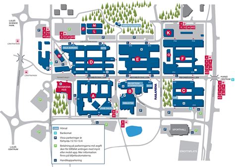 Karta över Campusområdet i Skellefteå Luleå tekniska universitet, LTU