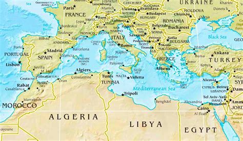 Map Of Mediterranean Countries