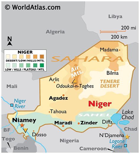 Niger Map (Political) Worldometer