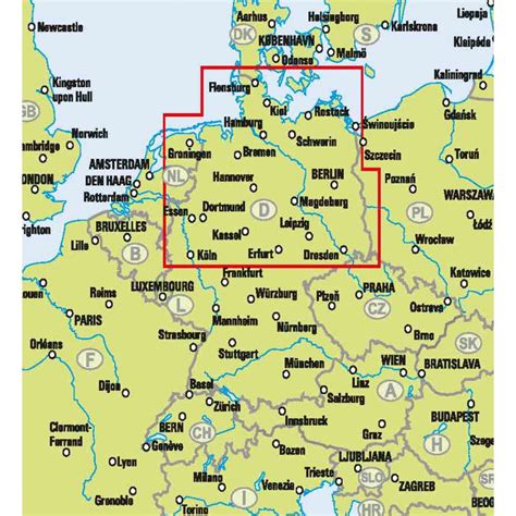 Karta Norra Tyskland Danmark Sverigekarta